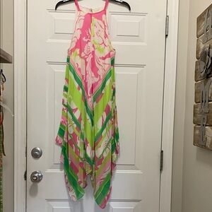 Ivy Lane Pink and Green Floral Halter Dress Size 10